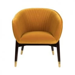 Dutchbone Fauteuils Fauteuil Vintage En Velours Ocre -Chaise Soldes 2024 fauteuil vintage en velours ocre 2