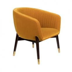 Dutchbone Fauteuils Fauteuil Vintage En Velours Ocre
