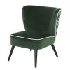 Maisons Du Monde Fauteuils Fauteuil Vintage En Velours Vert Imprimé Blanc
