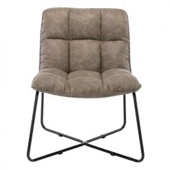 Moloo Fauteuils Fauteuil Vintage Marron Clair Pieds Métal Noir -Chaise Soldes 2024 fauteuil vintage marron clair pieds metal noir 4