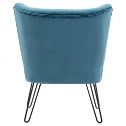 Moloo Fauteuils Fauteuil Vintage Velours Bleu Canard Pieds Métal Noir(x2) -Chaise Soldes 2024 fauteuil vintage velours bleu canard pieds metal noir x2 2