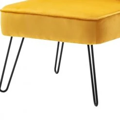 Moloo Fauteuils Fauteuil Vintage Velours Curry Pieds Métal Noir -Chaise Soldes 2024 fauteuil vintage velours curry pieds metal noir 5