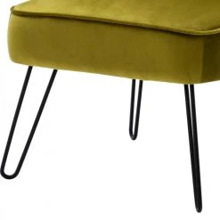 Moloo Fauteuils Fauteuil Vintage Velours Kaki Pieds Métal Noir -Chaise Soldes 2024 fauteuil vintage velours kaki pieds metal noir 5