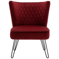 Moloo Fauteuils Fauteuil Vintage Velours Lie De Vin Pieds Métal Noir -Chaise Soldes 2024 fauteuil vintage velours lie de vin pieds metal noir 4