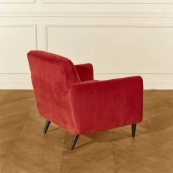 Robin Des Bois Fauteuils Grand Fauteuil En Velours Brique -Chaise Soldes 2024 grand fauteuil en velours brique 4
