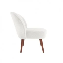 Potiron Paris Fauteuils Petit Fauteuil De Salon, Blanc Effet Laine Bouclée -Chaise Soldes 2024 petit fauteuil de salon blanc effet laine bouclee 2