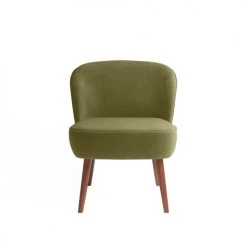 Potiron Paris Fauteuils Petit Fauteuil De Salon En Velours Vert Kaki