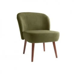 Potiron Paris Fauteuils Petit Fauteuil De Salon En Velours Vert Kaki -Chaise Soldes 2024 petit fauteuil de salon en velours vert kaki 4
