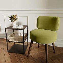 Potiron Paris Fauteuils Petit Fauteuil En Velours Vert Kaki -Chaise Soldes 2024 petit fauteuil en velours vert kaki 1