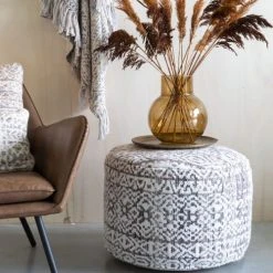 Drawer Poufs Pouf à Motifs D60cm Marron / Blanc -Chaise Soldes 2024 pouf a motifs d60cm marron blanc 4