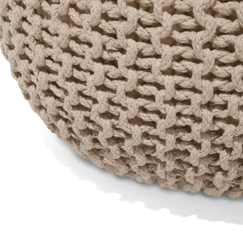 Pouf beige 40 x 25 cm Beliani Poufs Pouf Beige 40 X 25 Cm -Chaise Soldes 2024 pouf beige 40 x 25 cm 3