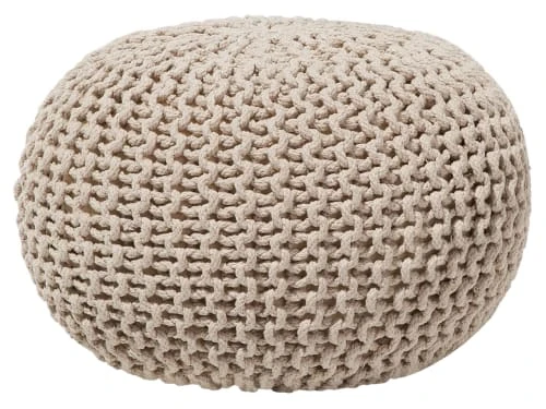 Pouf beige 40 x 25 cm Beliani Poufs Pouf Beige 40 X 25 Cm -Chaise Soldes 2024 pouf beige 40 x 25 cm