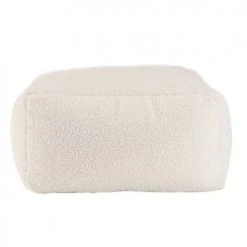 MACABANE Poufs Pouf Carré 53x53cm Tissu Bouclette Blanc -Chaise Soldes 2024 pouf carre 53x53cm tissu bouclette blanc 3