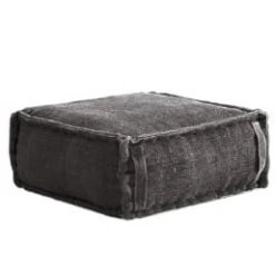 RNT By Really Nice Things Poufs Pouf Carré En Coton Revêtu Effet Lavé Vert. -Chaise Soldes 2024 pouf carre en coton revetu effet lave gris