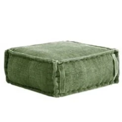 RNT By Really Nice Things Poufs Pouf Carré En Coton Revêtu Effet Lavé Vert. -Chaise Soldes 2024 pouf carre en coton revetu effet lave vert 3