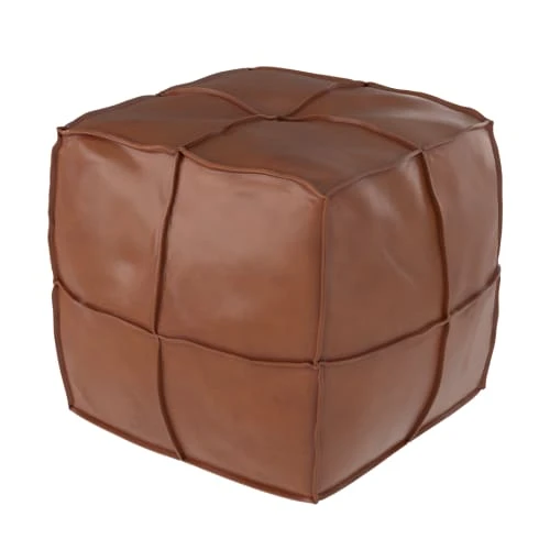 Pouf carré en cuir camel Rendez Vous Déco Poufs Pouf Carré En Cuir Camel -Chaise Soldes 2024 pouf carre en cuir camel 4