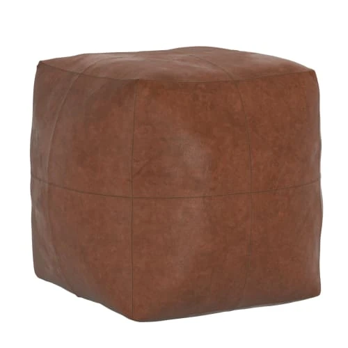 Pouf carré en cuir camel Rendez Vous Déco Poufs Pouf Carré En Cuir Camel -Chaise Soldes 2024 pouf carre en cuir camel 5