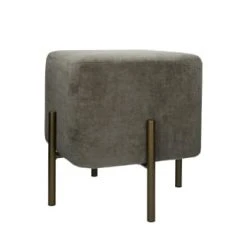 Pomax Poufs Pouf Carré En Velours Bleu Pétrole -Chaise Soldes 2024 pouf carre en velours gris