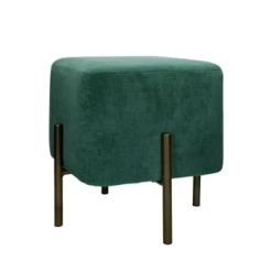 Pomax Poufs Pouf Carré En Velours Bleu Pétrole -Chaise Soldes 2024 pouf carre en velours vert
