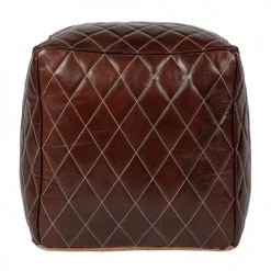 WOMO-DESIGN Poufs Pouf Carré, Marron, 40x40x40 Cm, En Cuir -Chaise Soldes 2024 pouf carre marron 40x40x40 cm en cuir 4