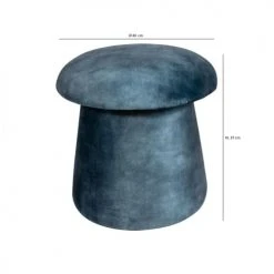 Pirouette Paris Poufs Pouf Champignon En Velours Bleu -Chaise Soldes 2024 pouf champignon en velours bleu 3