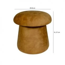 Pirouette Paris Poufs Pouf Champignon En Velours Safran -Chaise Soldes 2024 pouf champignon en velours safran 2