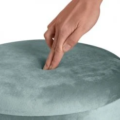 Tectake Poufs Pouf Coffre De Rangement Aspect Velours SARINA Effet Turquoise -Chaise Soldes 2024 pouf coffre de rangement aspect velours sarina effet turquoise 4