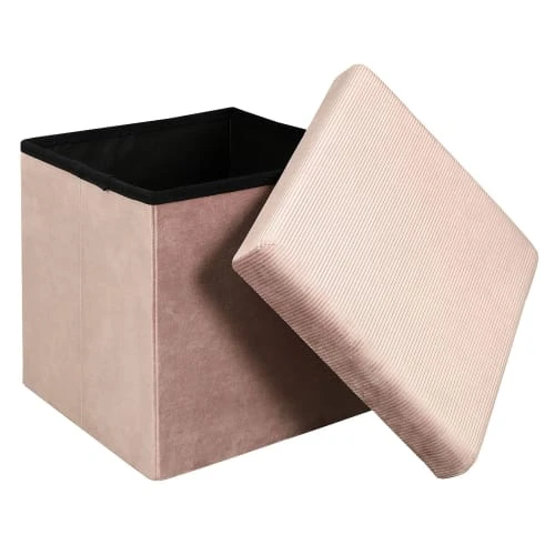 Pouf coffre de rangement rose poudré The Home Deco Factory Poufs Pouf Coffre De Rangement Rose Poudré -Chaise Soldes 2024 pouf coffre de rangement rose poudre 5