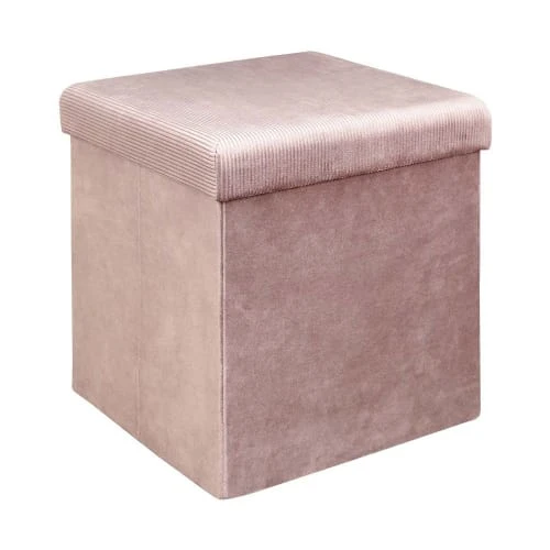Pouf coffre de rangement rose poudré The Home Deco Factory Poufs Pouf Coffre De Rangement Rose Poudré -Chaise Soldes 2024 pouf coffre de rangement rose poudre