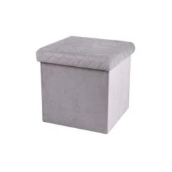 Urban Living Poufs Pouf Coffre De Rangement Velours Noir - 37.5x37.5x37.5cm -Chaise Soldes 2024 pouf coffre de rangement velours gris clair 37 5x37 5x37 5cm
