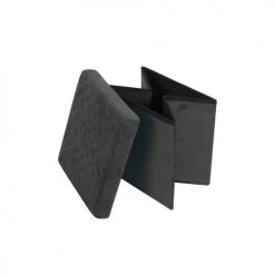 Urban Living Poufs Pouf Coffre De Rangement Velours Noir - 37.5x37.5x37.5cm -Chaise Soldes 2024 pouf coffre de rangement velours noir 37 5x37 5x37 5cm 2