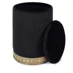 The Home Deco Factory Poufs Pouf Coffre Mirage Noir -Chaise Soldes 2024 pouf coffre mirage noir 2