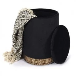 The Home Deco Factory Poufs Pouf Coffre Mirage Noir -Chaise Soldes 2024 pouf coffre mirage noir 3