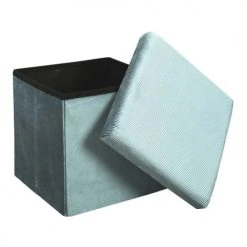 The Home Deco Factory Poufs Pouf Coffre Pliable En Velours Design L. 38 X H. 38 Cm Bleu -Chaise Soldes 2024 pouf coffre pliable en velours design l 38 x h 38 cm bleu 2
