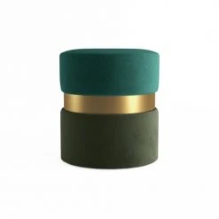 Potiron Paris Poufs Pouf Contemporain, Bicolore Vert Et Métal Or -Chaise Soldes 2024 pouf contemporain bicolore vert et metal or 2