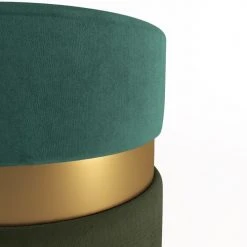 Potiron Paris Poufs Pouf Contemporain, Bicolore Vert Et Métal Or -Chaise Soldes 2024 pouf contemporain bicolore vert et metal or 3