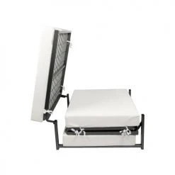 Dmora Poufs Pouf Convertible En Lit En Tissu Gris Tourterelle -Chaise Soldes 2024 pouf convertible en lit en tissu gris tourterelle 4