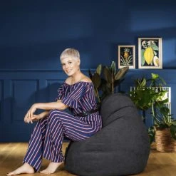 Sitting Point Poufs Pouf Design D'intérieur En Velours Noir -Chaise Soldes 2024 pouf design d interieur en velours noir 2