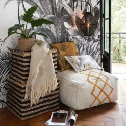 Maisons Du Monde Poufs Pouf En Coton Jaune Et Blanc -Chaise Soldes 2024 pouf en coton jaune et blanc 1000 9 10 222845 4