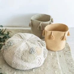 Lorena Canals Poufs Pouf En Coton Marron Ø30x50 -Chaise Soldes 2024 pouf en coton marron oe30x50 2