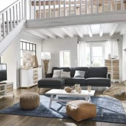 Maisons Du Monde Poufs Pouf En Cuir De Buffle Camel Tressé -Chaise Soldes 2024 pouf en cuir de buffle camel tresse 1000 4 12 202593 4