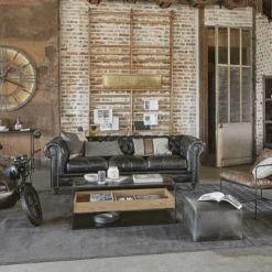 Maisons Du Monde Poufs Pouf En Cuir De Buffle Noir -Chaise Soldes 2024 pouf en cuir de buffle noir 1000 8 37 190646 10