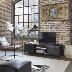 Maisons Du Monde Poufs Pouf En Cuir De Buffle Noir -Chaise Soldes 2024 pouf en cuir de buffle noir 1000 8 37 190646 11