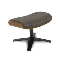 My New Design Repose-pieds Pouf En Cuir Et Chêne Naturel - Cuir Noir -Chaise Soldes 2024 pouf en cuir et chene naturel cuir anthracite