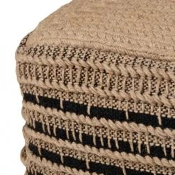 Maisons Du Monde Poufs Pouf En Jute Tressée à La Main Et Coton Noir Et Beige -Chaise Soldes 2024 pouf en jute tressee a la main et coton noir et beige 1000 15 28 227373 3