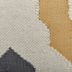 Beliani Poufs Pouf En Laine Beige Et Jaune 56 X 56 Cm -Chaise Soldes 2024 pouf en laine beige et jaune 56 x 56 cm 4