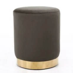 Nordlys Poufs Pouf En Métal Dore Et Velours Marron -Chaise Soldes 2024 pouf en metal dore et velours gris