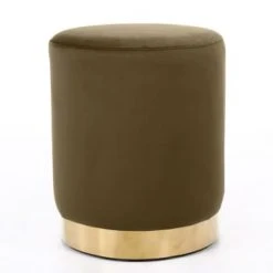 Nordlys Poufs Pouf En Métal Dore Et Velours Marron -Chaise Soldes 2024 pouf en metal dore et velours marron 4