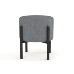 Potiron Paris Poufs Pouf En Tissu Gris, Pieds En Métal Noir -Chaise Soldes 2024 pouf en tissu gris pieds en metal noir 4