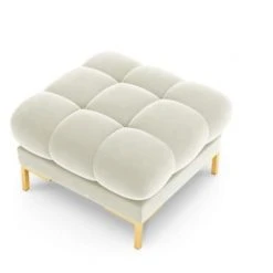 Micadoni Home Poufs Pouf En Velours Beige Clair -Chaise Soldes 2024 pouf en velours beige clair 5